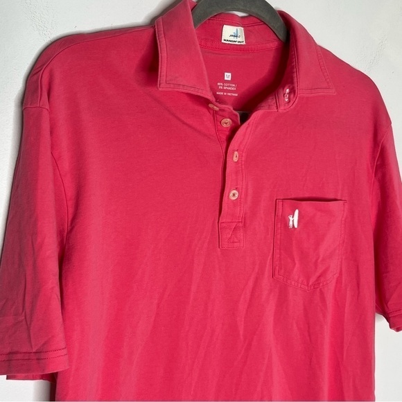 Johnnie-O Size Medium Hangin' Out Pink Stretch Pocket Polo - Picture 2 of 4